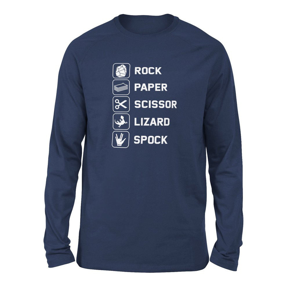 Rock Paper Scissor Lizard Spock Men/Unisex Drop Shoulder Sweatshirt in Navy color