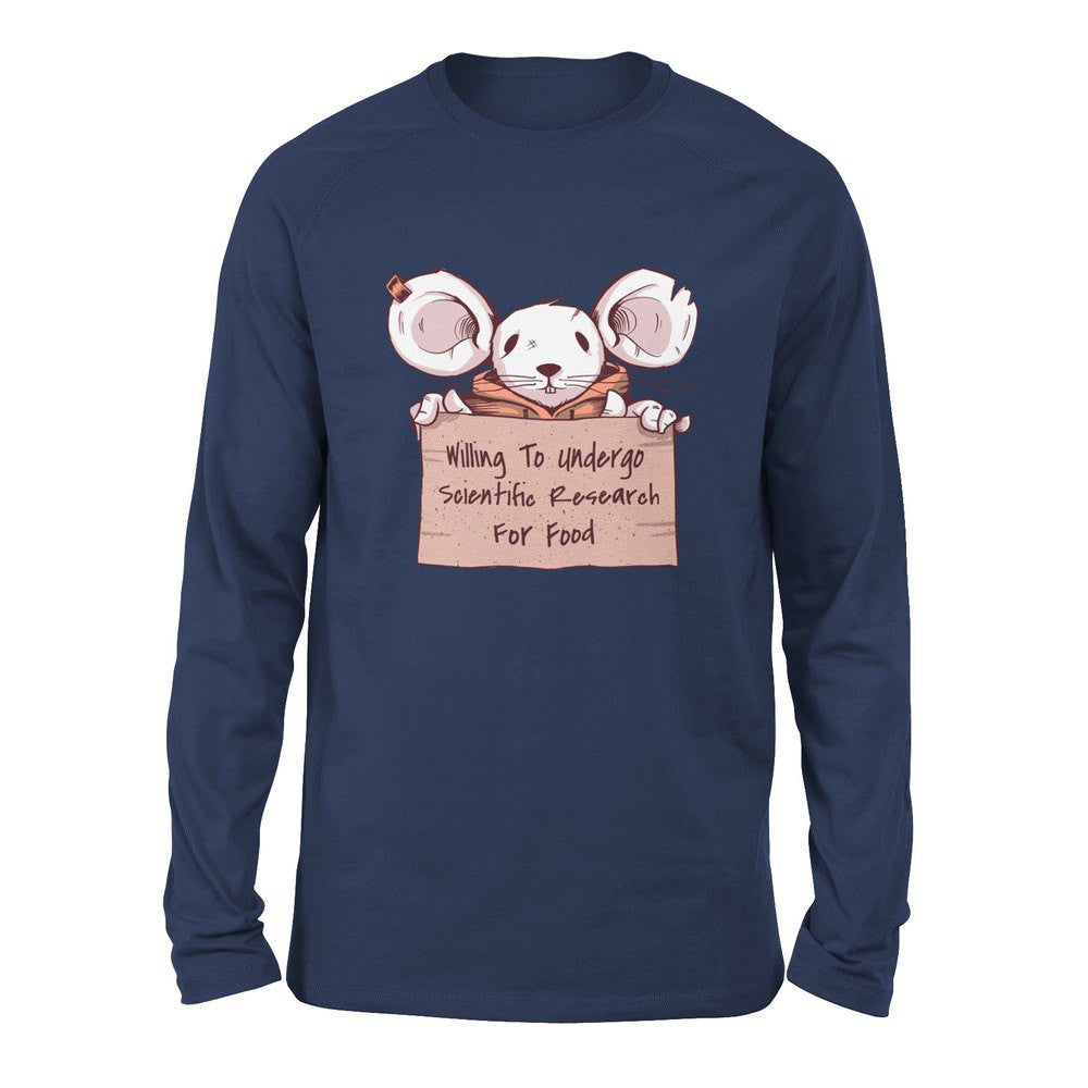 Willing To Undergo Scientific Research For Food Men/Unisex Drop Shoulder Sweatshirt in Navy color