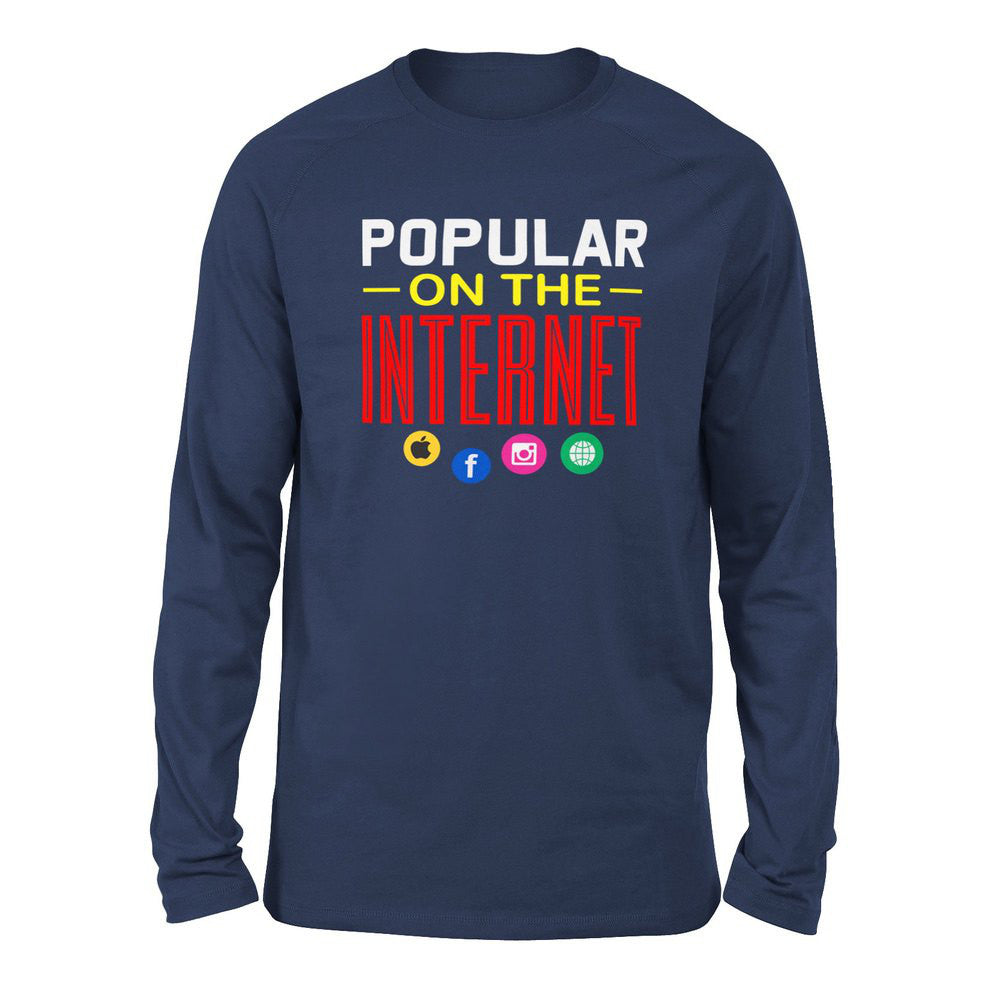 Popular On The Internet Men/Unisex Drop Shoulder Sweatshirt in Navy color
