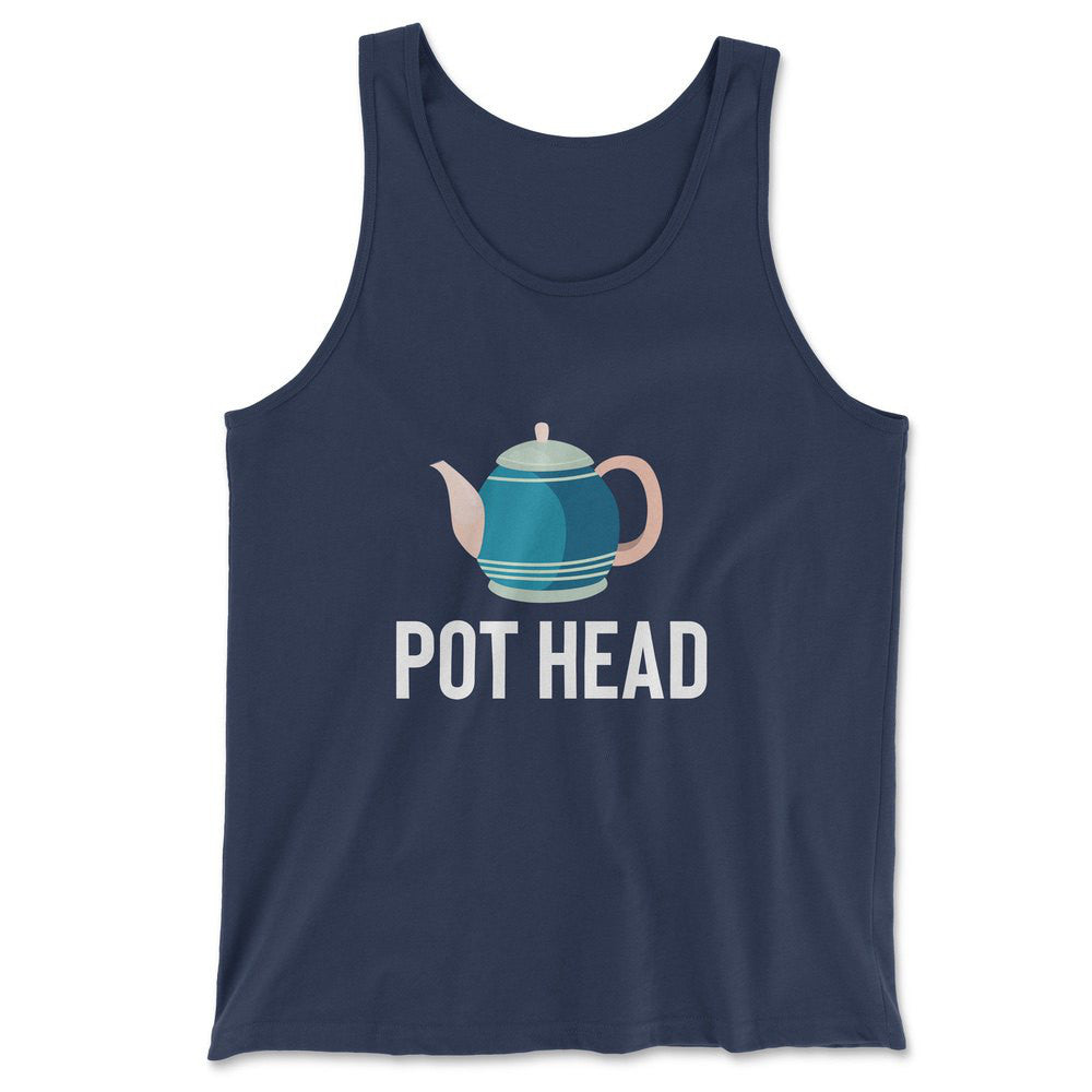 Pot Head Men/Unisex Tank in Navy color