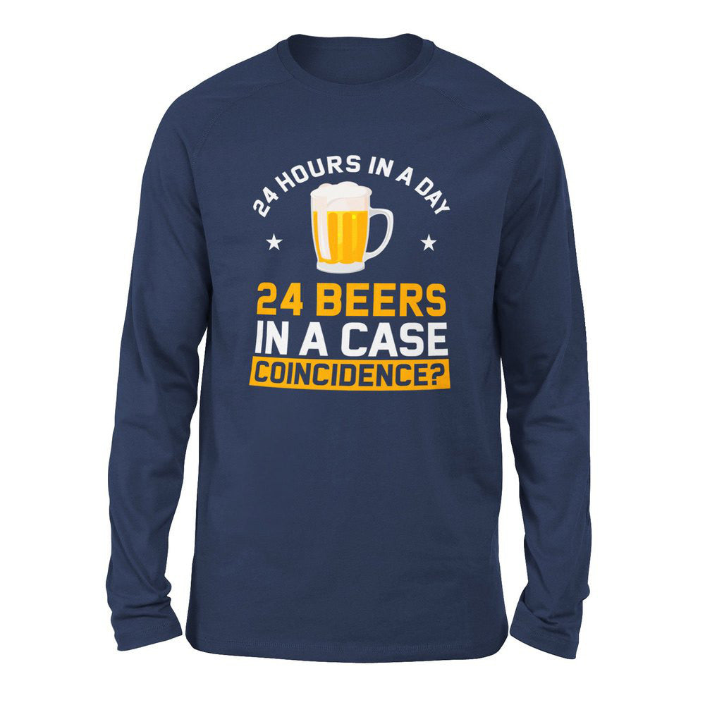 24 Hours In A Day, 24 Beers In A Case. Coincidence Men/Unisex Drop Shoulder Sweatshirt in Navy color