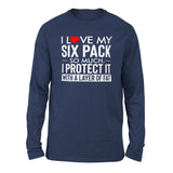 I Love My Six Pack So Much, I Protect It With A Layer Of Fat Men/Unisex Drop Shoulder Sweatshirt in Navy color