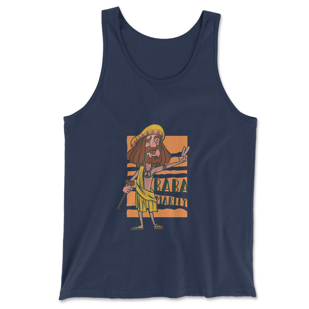 Indian Guru - Baba Marley Men/Unisex Tank in Navy color