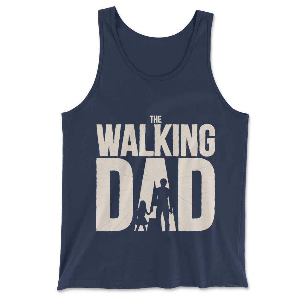 The Walking Dad Men/Unisex Tank in Navy color