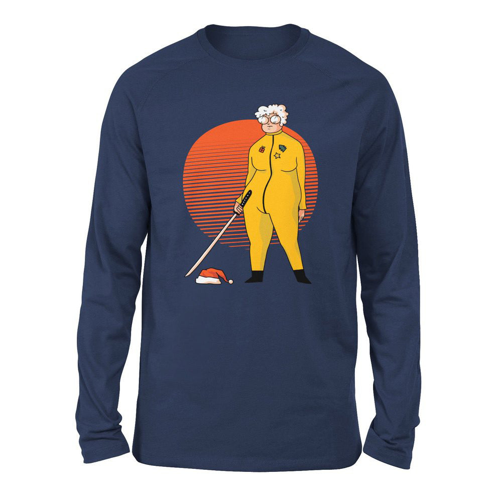 Kill Bill Mrs.santa Men/Unisex Drop Shoulder Sweatshirt in Navy color