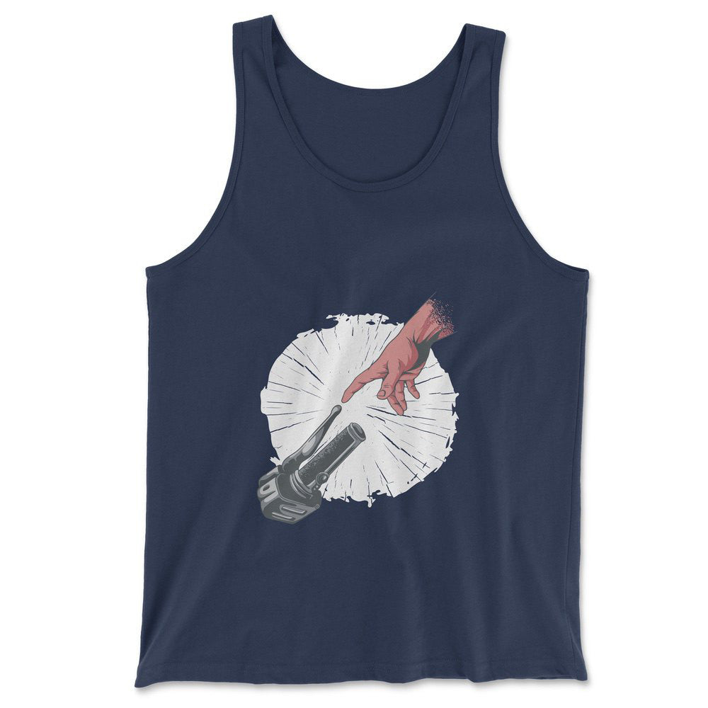 Creation Of Adam - Motorcycle Men/Unisex Tank in Navy color