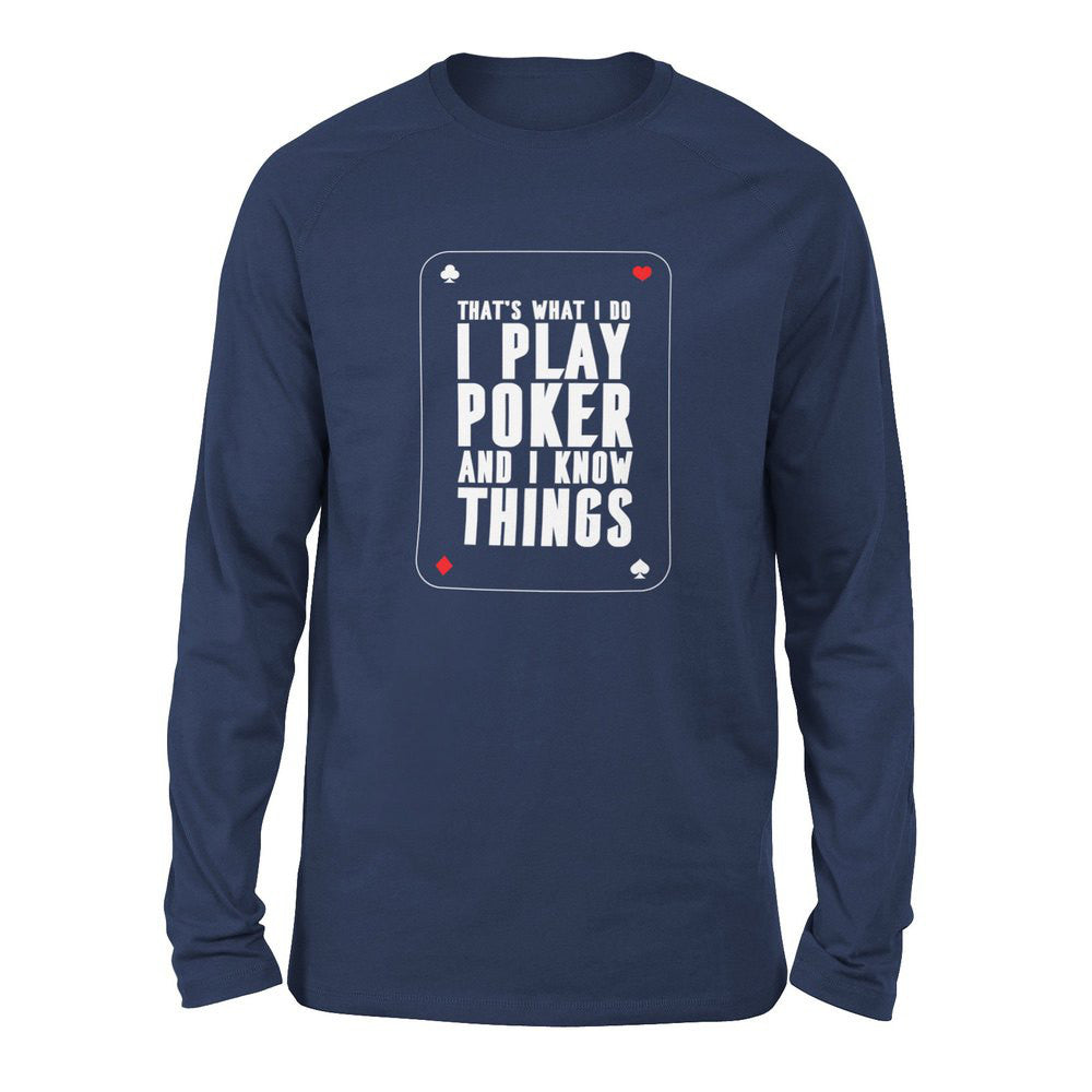 Play Poker Men/Unisex Drop Shoulder Sweatshirt in Navy color