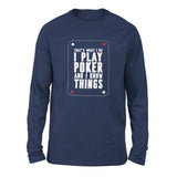 Play Poker Men/Unisex Drop Shoulder Sweatshirt in Navy color