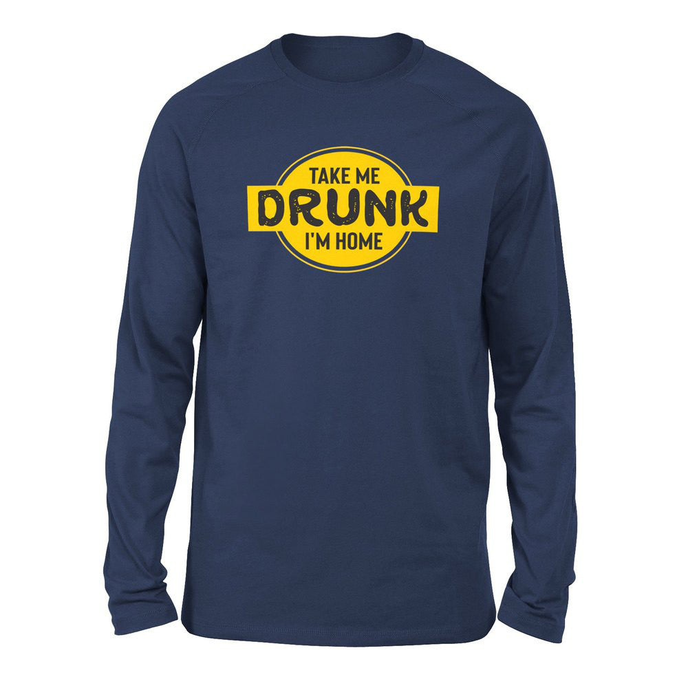 Take Me Drunk, I'm Home Men/Unisex Drop Shoulder Sweatshirt in Navy color