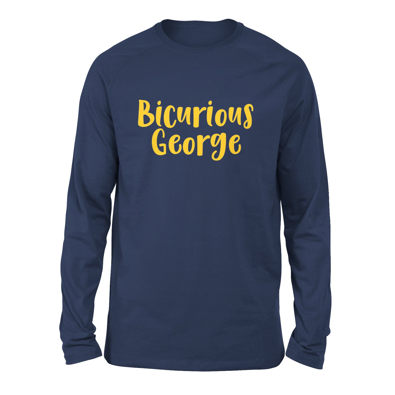 Bicurious George Men/Unisex Drop Shoulder Sweatshirt in Navy color