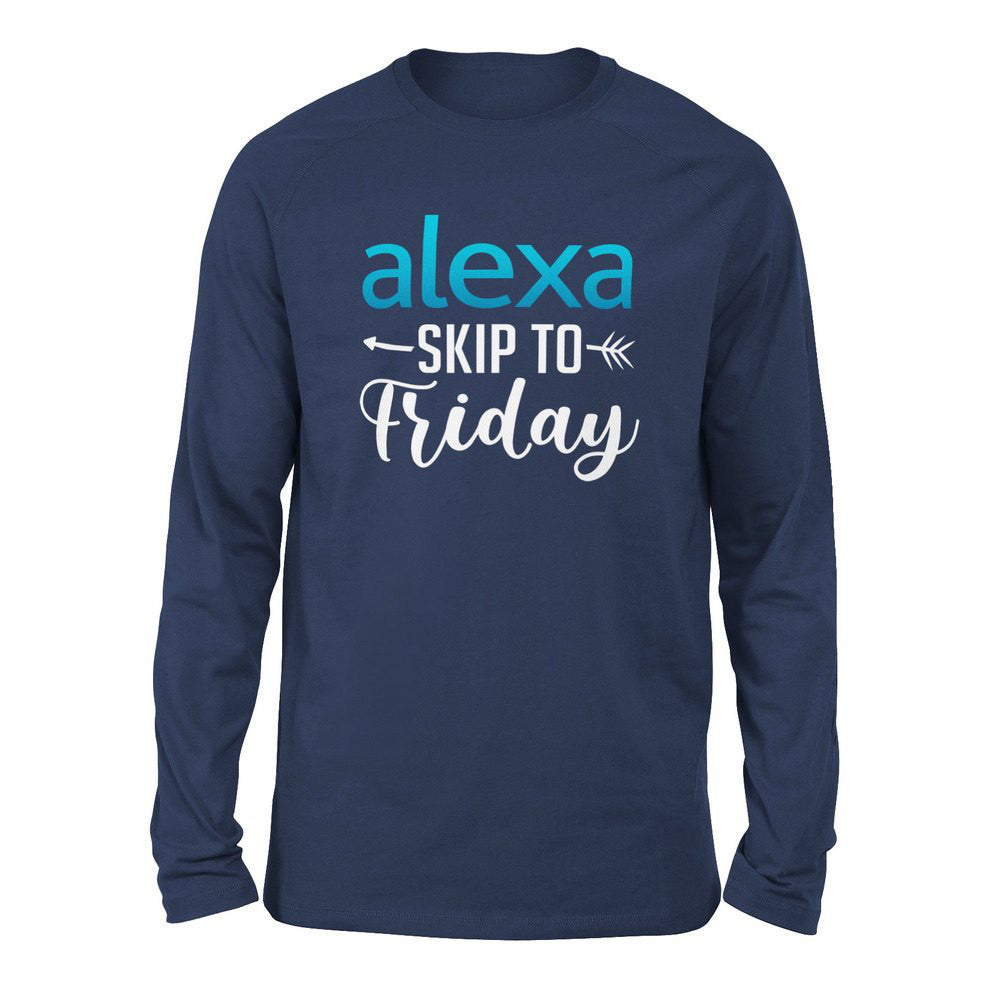 Alexa, Skip To Friday Men/Unisex Drop Shoulder Sweatshirt in Navy color