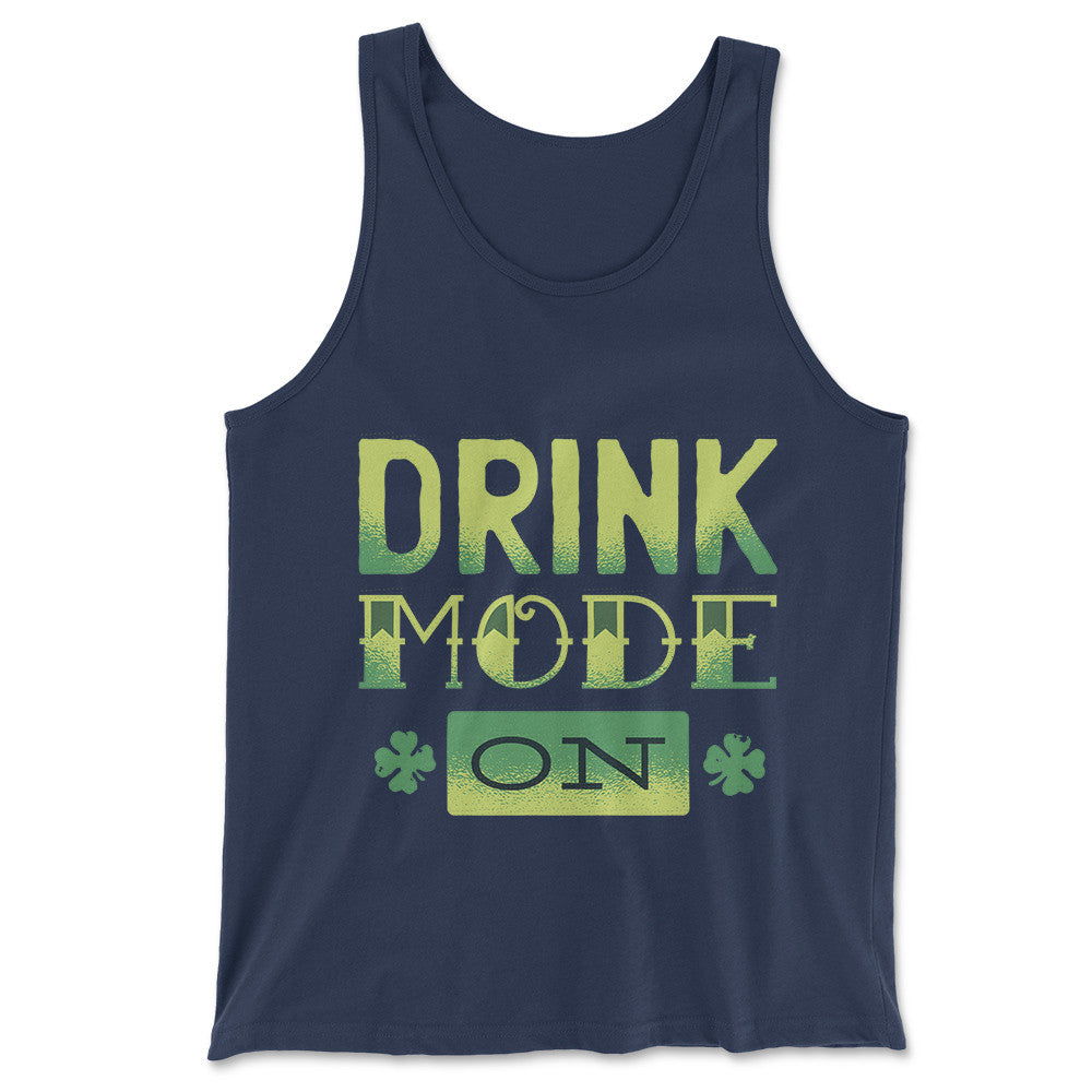 Drink Mode On Men/Unisex Tank in Navy color