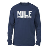 MILF - Man I Love To Fart Men/Unisex Drop Shoulder Sweatshirt in Navy color