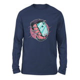 Phone Face Hugger Men/Unisex Drop Shoulder Sweatshirt in Navy color
