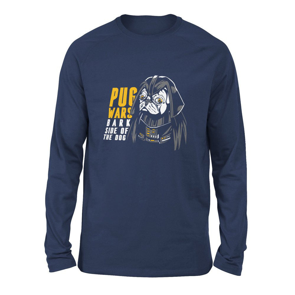 Darth Pug Men/Unisex Drop Shoulder Sweatshirt in Navy color