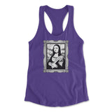 Gothic Monalisa Womens Racerback Tank in Purple Rush color