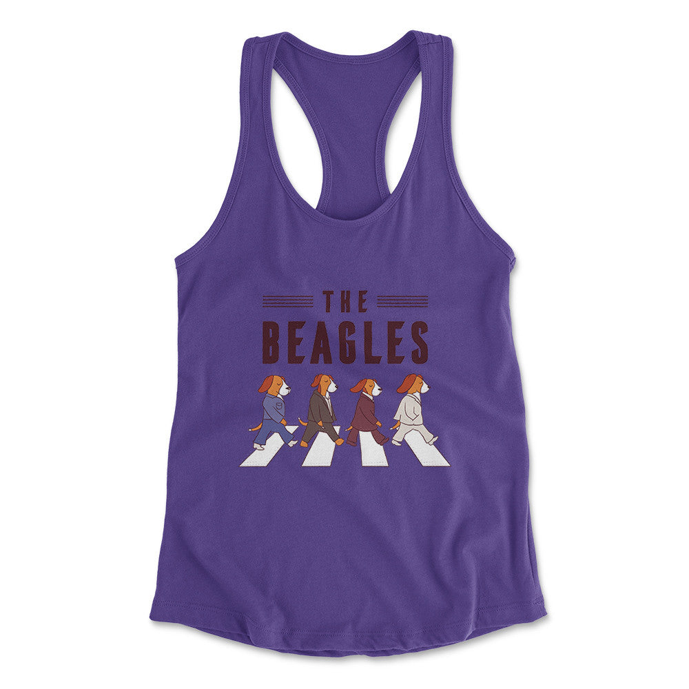 The Beagles Womens Racerback Tank in Purple Rush color