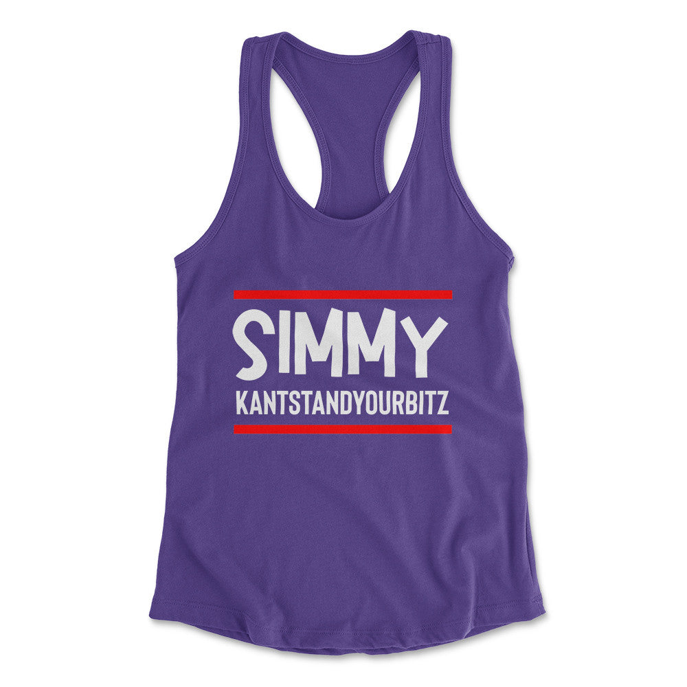 Simmy Kantstandyourbitz Womens Racerback Tank in Purple Rush color