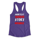 Shortest Horror Story - Monday Womens Racerback Tank in Purple Rush color