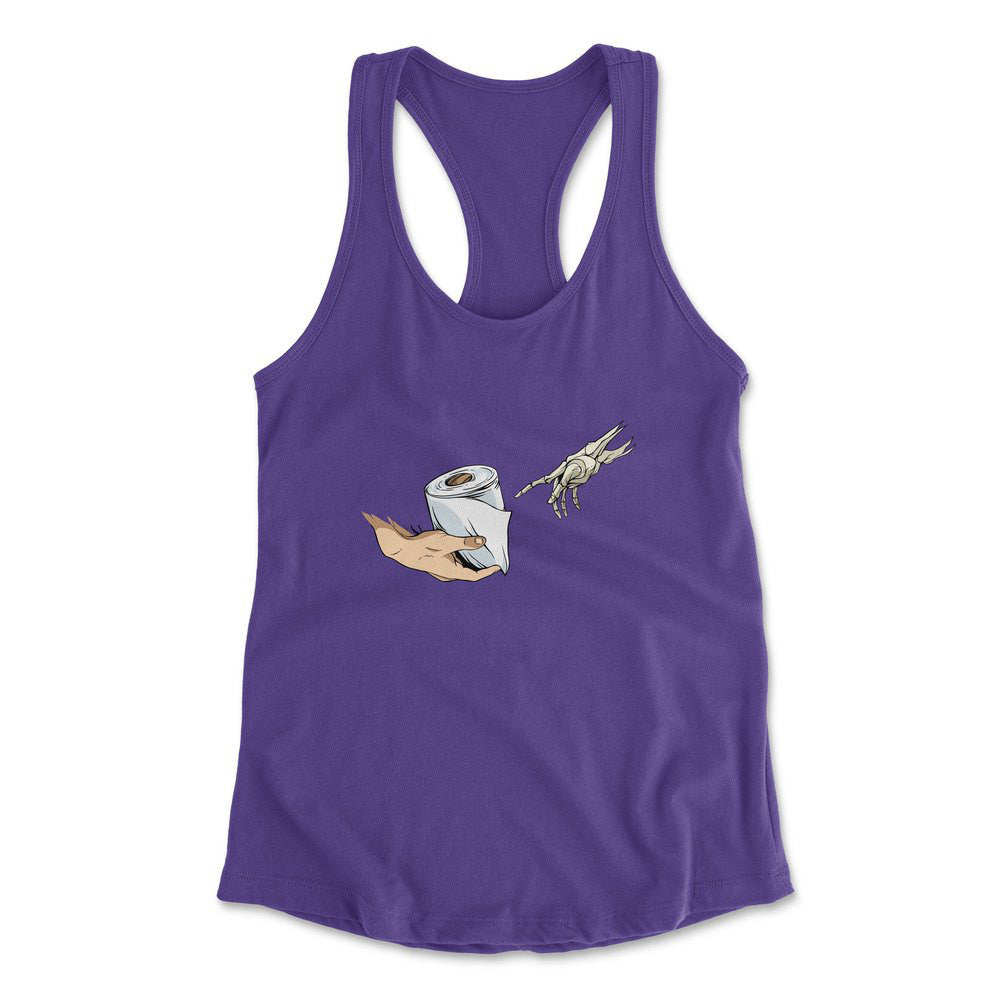 Creation Of Adam - Toilet Paper Womens Racerback Tank in Purple Rush color
