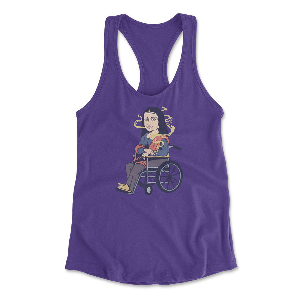 Monalisa Smoking Womens Racerback Tank in Purple Rush color