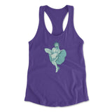 Statue Of Liberty Marilyn Monroe Womens Racerback Tank in Purple Rush color