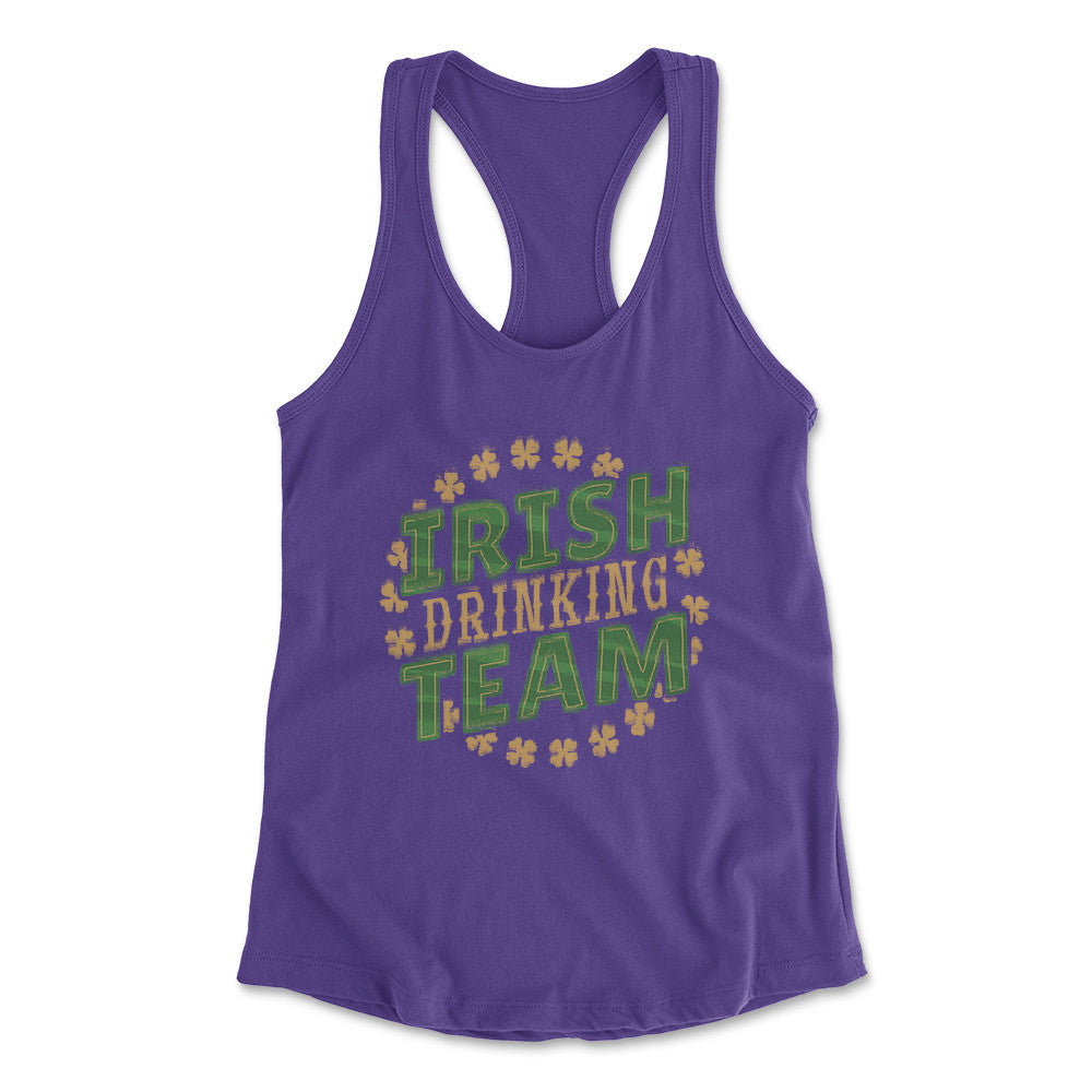 Irish Drinking Team Womens Racerback Tank in Purple Rush color