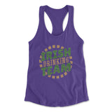 Irish Drinking Team Womens Racerback Tank in Purple Rush color