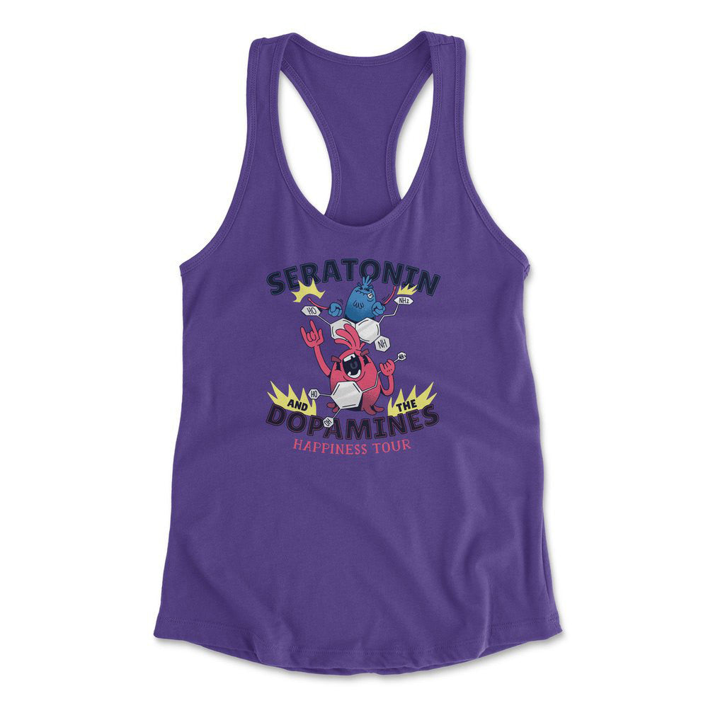 Molecules Rock Womens Racerback Tank in Purple Rush color