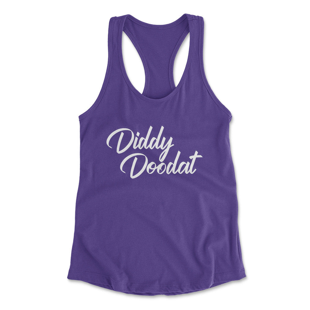 Diddy Doodat Womens Racerback Tank in Purple Rush color