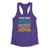 I Never Forget A Face, But In Your Case, I'll Be Glad To Make An Exception Womens Racerback Tank in Purple Rush color