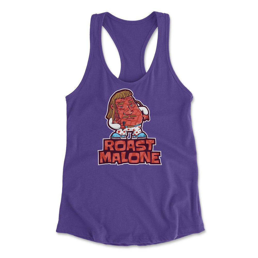 Roast Malone Womens Racerback Tank in Purple Rush color