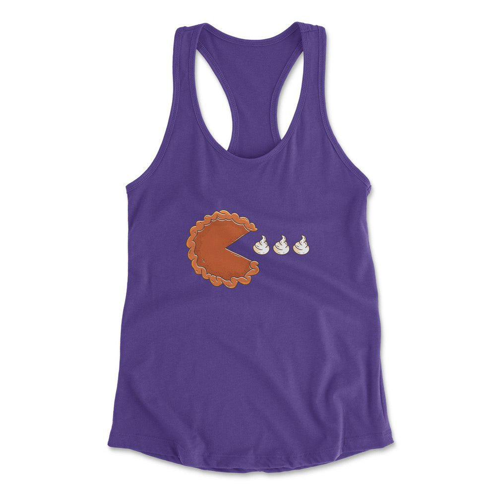 Pie Eating Cream Womens Racerback Tank in Purple Rush color