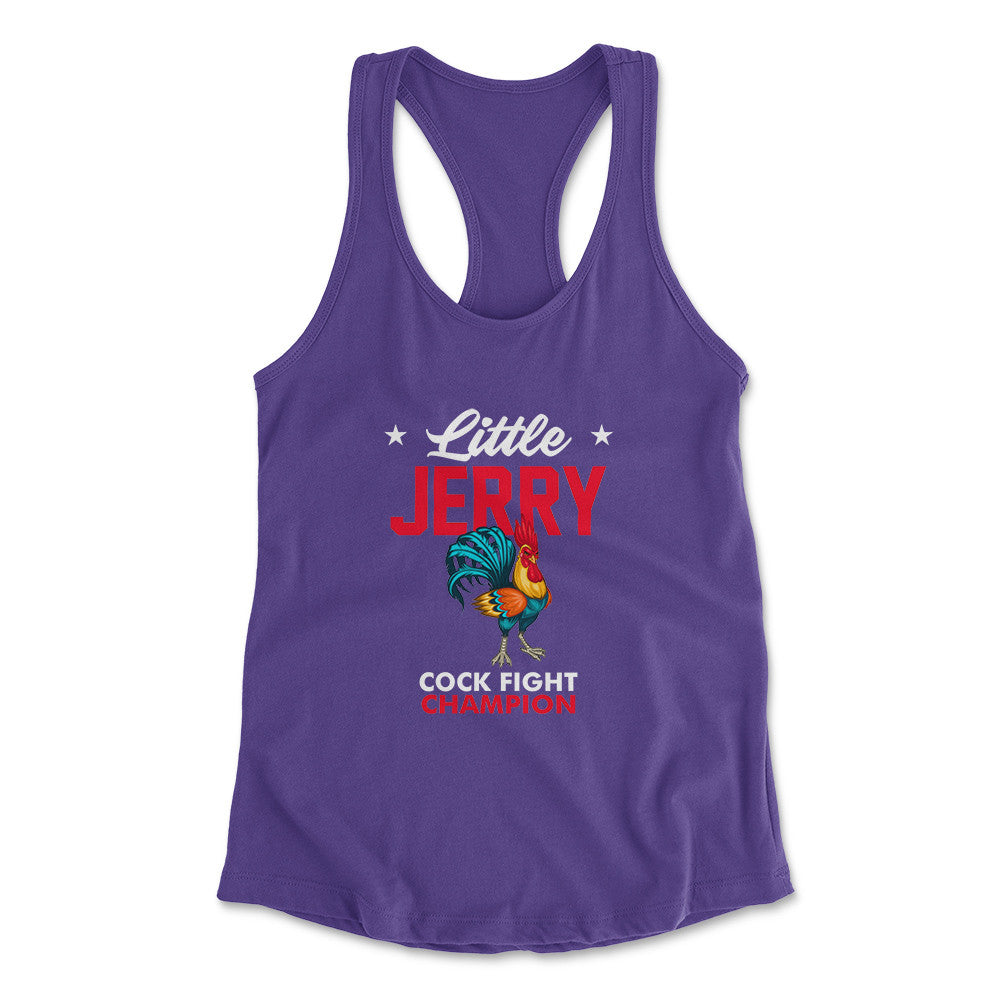 Little Jerry Womens Racerback Tank in Purple Rush color