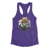 Lifeline Pug Apex Gamer Womens Racerback Tank in Purple Rush color