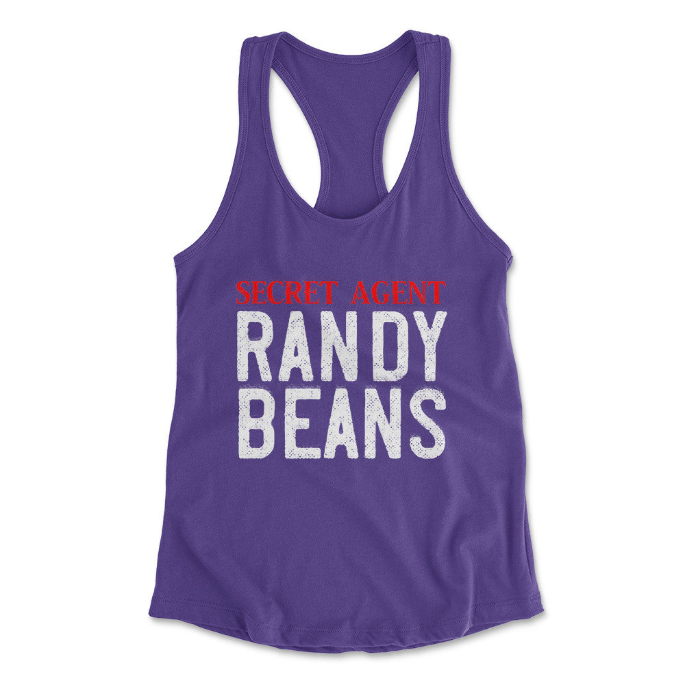Secret Agent Randy Beans Womens Racerback Tank in Purple Rush color