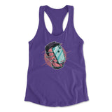 Phone Face Hugger Womens Racerback Tank in Purple Rush color