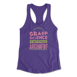 Not A Valid Argument Womens Racerback Tank in Purple Rush color