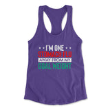 I'm One Stomach Flu Away From My Goal Weight Womens Racerback Tank in Purple Rush color
