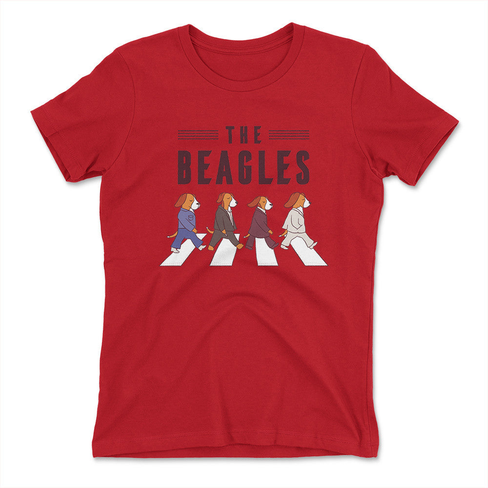 The Beagles Womens T-Shirt in Red color