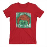 My Ginger Hair Is My Lucky Charm Womens T-Shirt in Red color