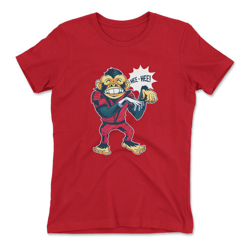Dancing Monkey Jackson Womens T-Shirt in Red color