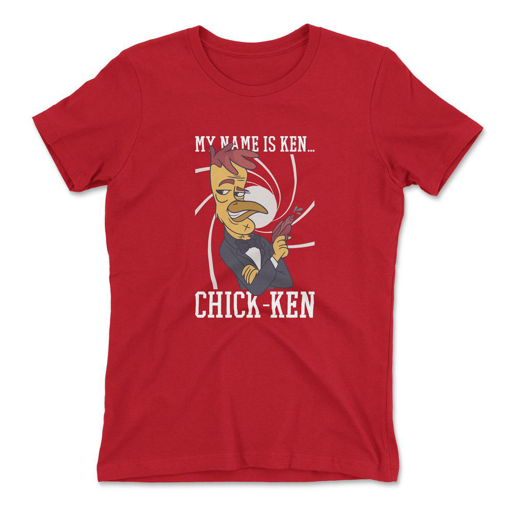 Chicken Spy Womens T-Shirt in Red color
