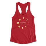 Night Moon Phases Womens Racerback Tank in Red color