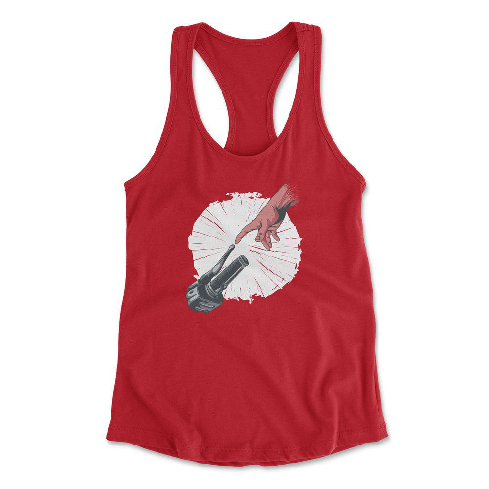 Creation Of Adam - Motorcycle Womens Racerback Tank in Red color