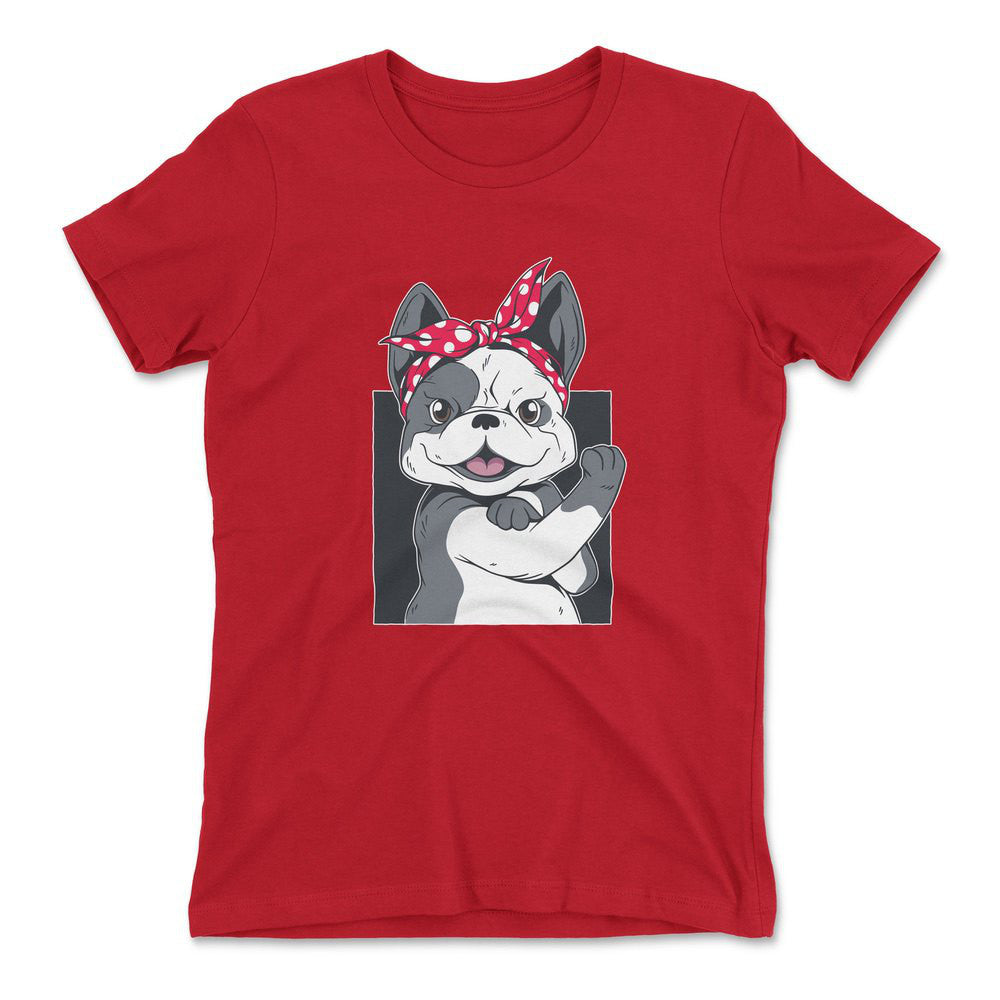 French Bulldog Womens T-Shirt in Red color