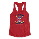 Molecules Rock Womens Racerback Tank in Red color