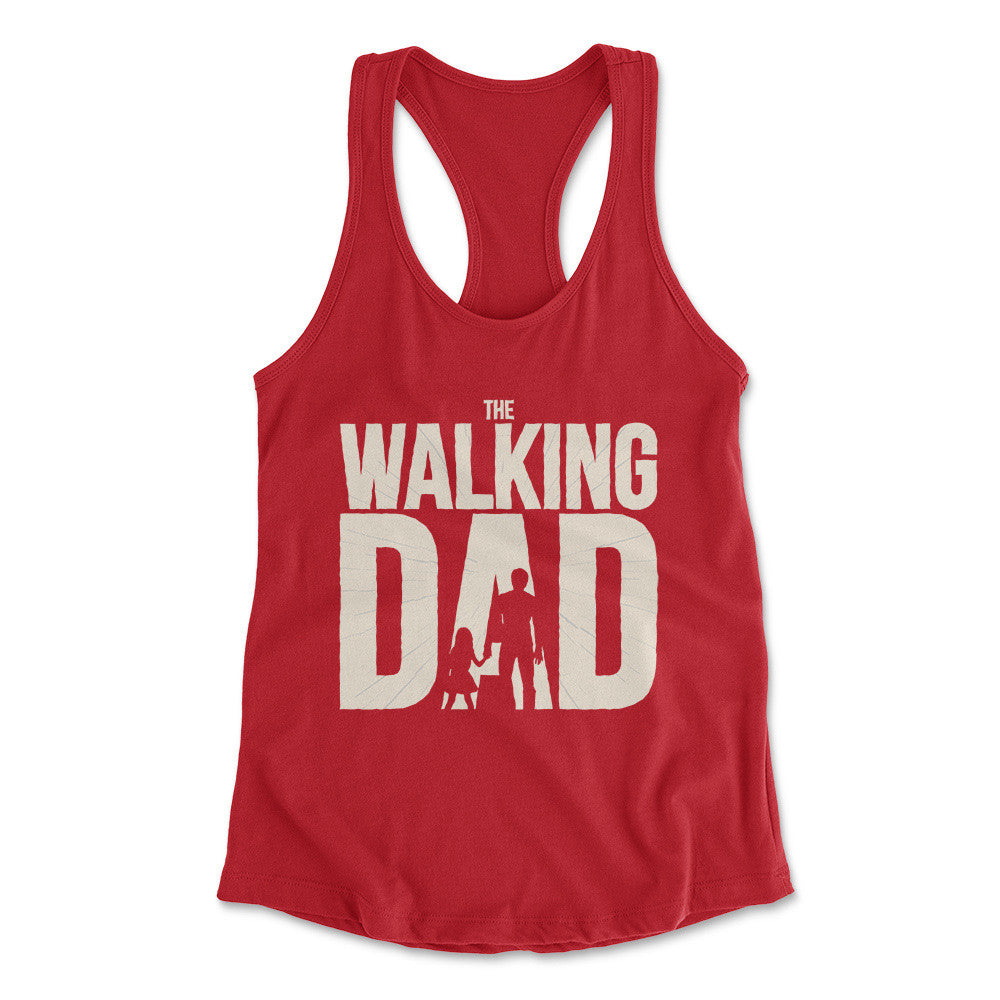 The Walking Dad Womens Racerback Tank in Red color