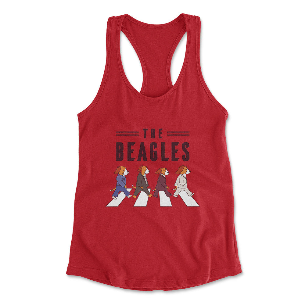 The Beagles Womens Racerback Tank in Red color