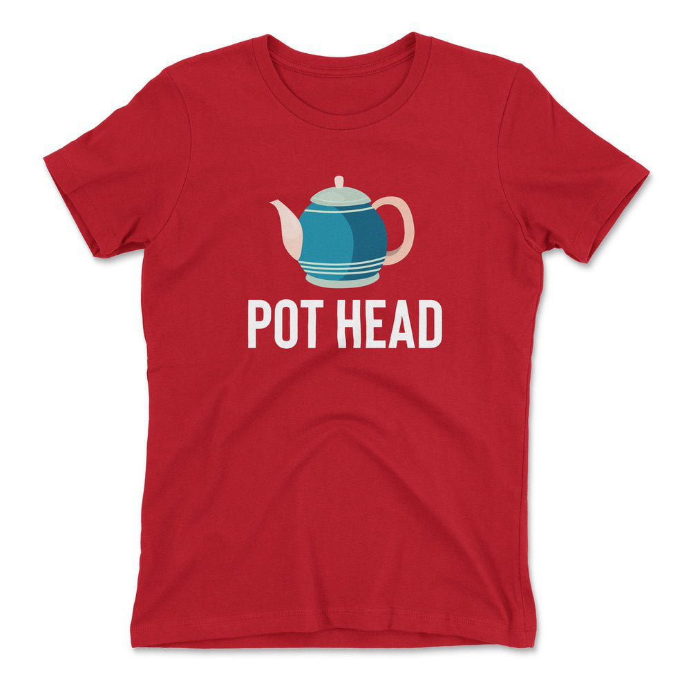Pot Head Womens T-Shirt in Red color